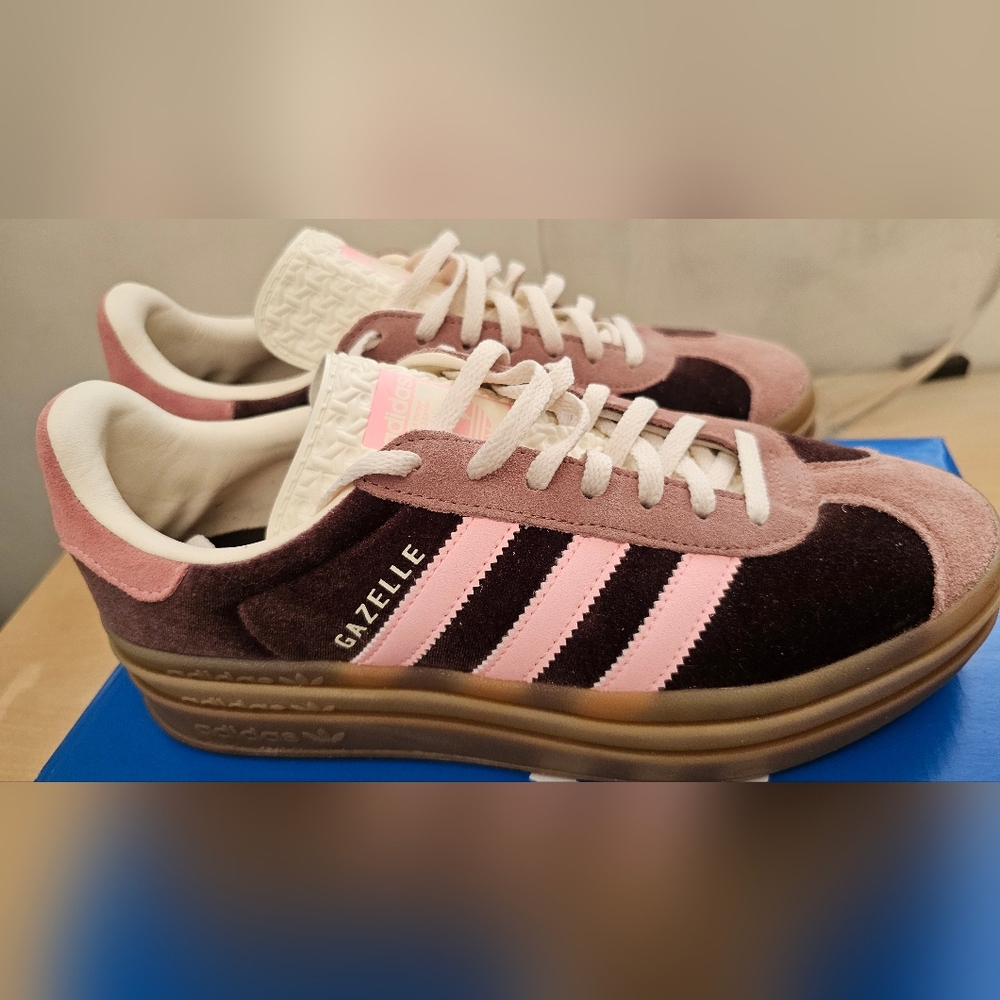 Adidas Gazelle Women's Pink and Brown Sneakers